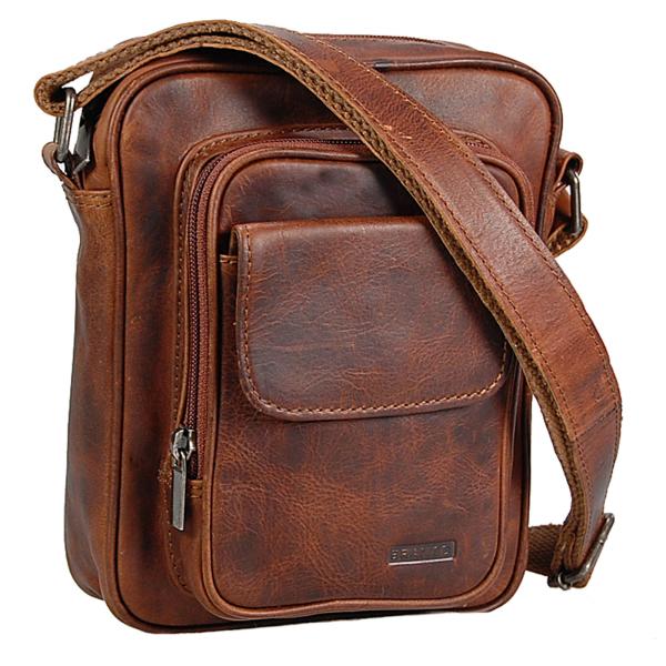 Herren Leder Umhängetasche Schultertasche Minibag Crossbag Ledertasche